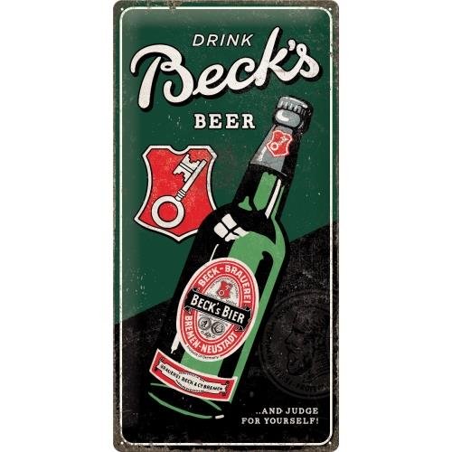 27027 Plakat 25 x 50cm Becks-Drink Beer Nostalgic-Art Merchandising