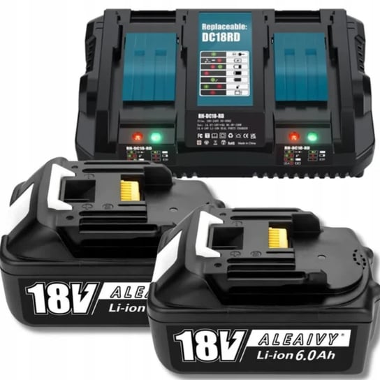 2x AKUMULATOR BATERIA ZAMIENNIK DO MAKITA BL1840 BL1830 18V 6Ah + ŁADOWARKA Inna marka