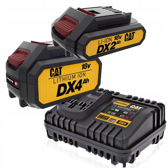 2x Akumulator CAT DXB2 + DXB4 18V + Ładowarka DXC4 Cat&Cat