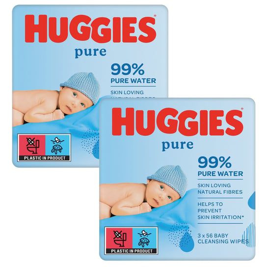 2x Chusteczki nawilżane HUGGIES dla dzieci Pure Triplo 168 szt Huggies