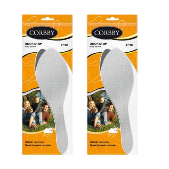 2x Corbby Wkładki do Butów Odor Stop Białe z Węglem Aktywnym Corbby