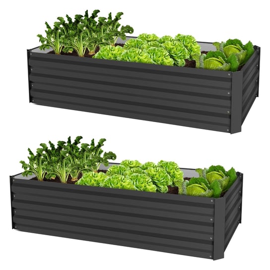 2x Donica pojemnikowa na rośliny/kwiaty/warzywa z podwyższoną grządką 120x60x30 cm ML-DESIGN