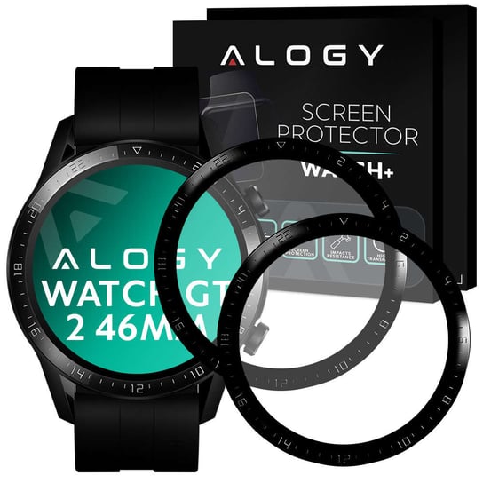2x Elastyczne Szkło 3D Alogy do Huawei Watch GT 2 46mm Black Alogy