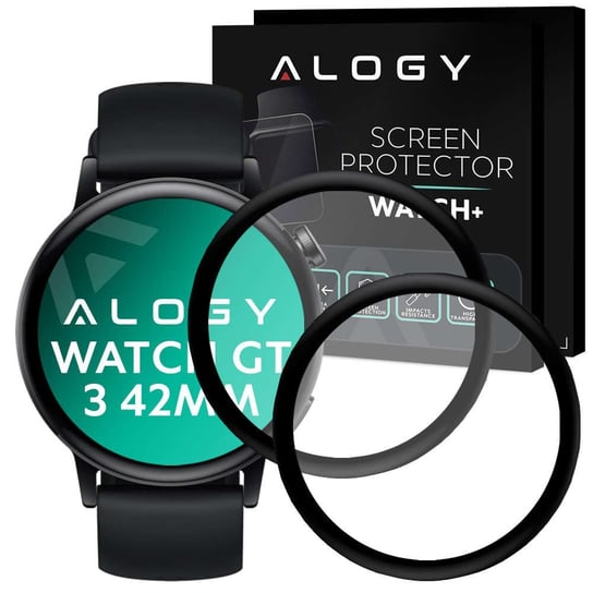 2x Elastyczne Szkło 3D Alogy do Huawei Watch GT 3 42mm Black 4kom.pl