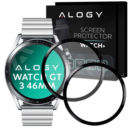 2x Elastyczne Szkło 3D Alogy do Huawei Watch GT 3 46mm Black 4kom.pl