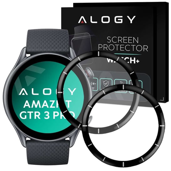 2x Elastyczne Szkło 3D Alogy do Xiaomi Amazfit GTR 3 Pro Black 4kom.pl