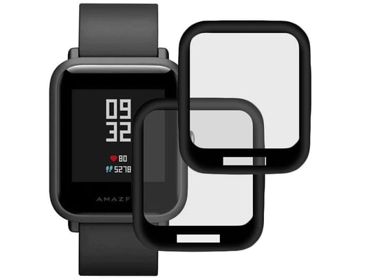 2x Elastyczne Szkło 3D Alogy Full Glue do Xiaomi Amazfit Bip U Black 4kom.pl