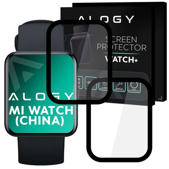 2x Elastyczne Szkło 3D Alogy Full Glue do Xiaomi Mi Watch (wersja chiny) Black 4kom.pl