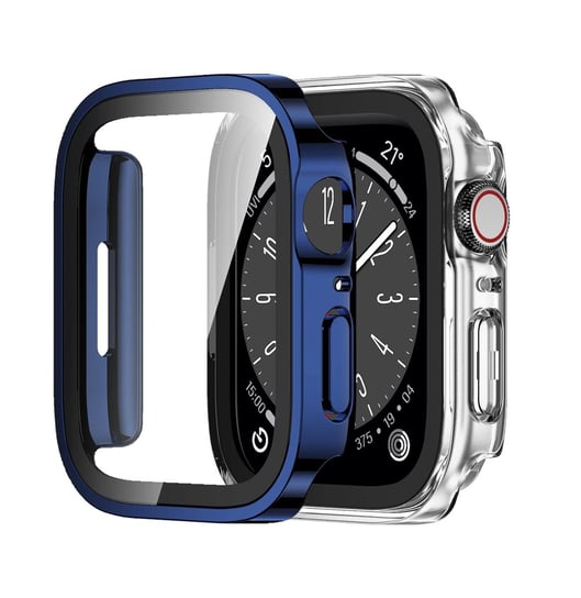 2x ETUI OBUDOWA NA ZEGAREK APPLE WATCH 7/8 41mm GRANATOWA BEZBARWNA LEKKA Inna marka