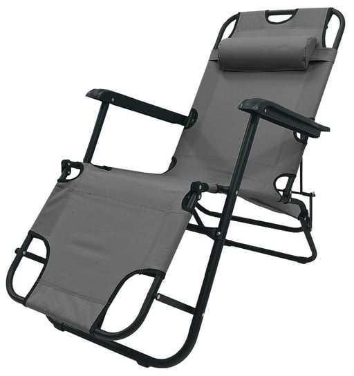 2X Fotel Krzesło Leżak Ogrodowy Gravity  Riviera Ciemny Szary Kontrast
