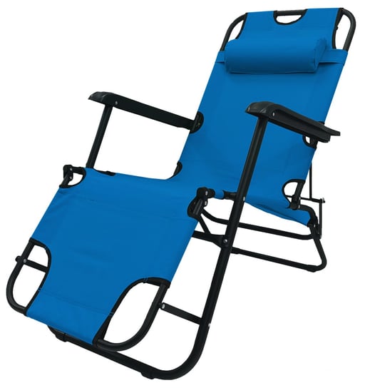 2X Fotel Krzesło Leżak Ogrodowy Gravity  Riviera Niebieski Kontrast