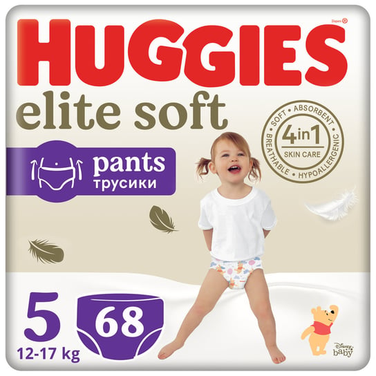 2X Huggies Elite Soft Pants Mega Pieluchomajtki Rozmiar 5 34Szt (12-17 Kg) Huggies