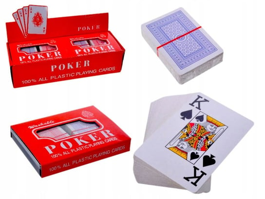 2x Karty do gry w pokera talia powlekana plastik Agdexpert