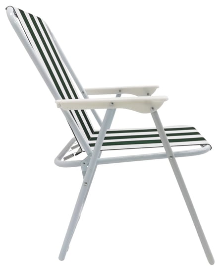 2X Krzesło Turystyczne Plażowe Ogrodowe Składane Zielono-Białe Kontrast