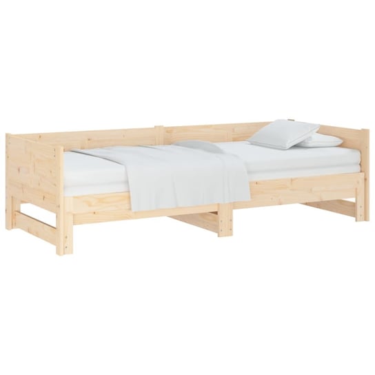 2x Łóżko rozsuwane, lite drewno sosnowe, 90x190 cm Shumee