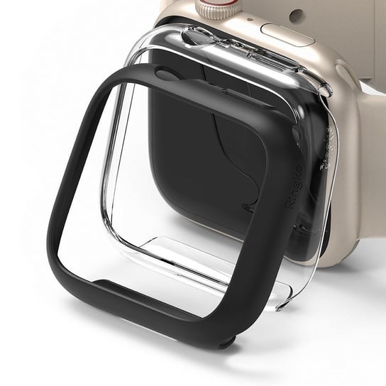 2x Nakładka Ringke Slim do Apple Watch 7 (41 mm) Clear & Matte Black Ringke