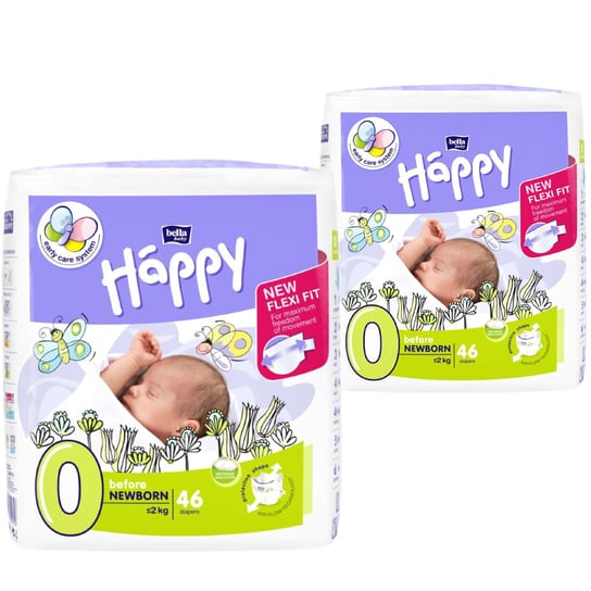 2x Pieluchy HAPPY Before Newborn 46 szt Happy