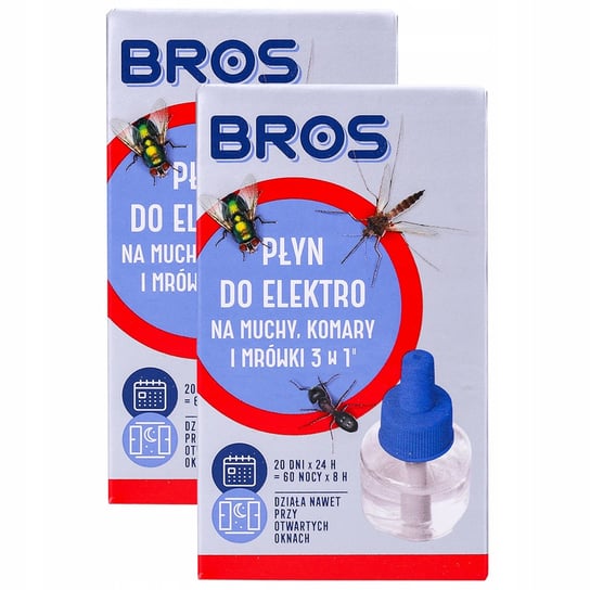 2x PŁYN DO ELEKTRO NA MUCHY KOMARY MRÓWKI BROS 3w1 Inny producent