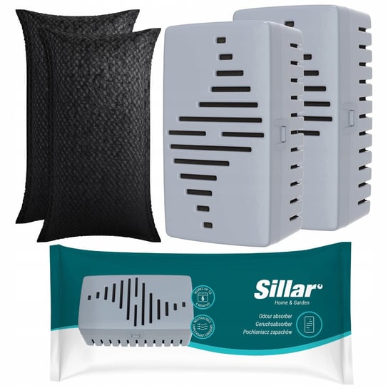 2x pochłaniacz zapachów Sillar + 2x wymienny wkład z aktywnego węgla Sillar
