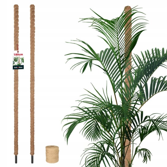 2X PODPORA DO ROŚLIN 180 CM TYCZKA PAŁKA WŁÓKNO KOKOSOWE 3,2 PALIK SZNUREK Kotarbau