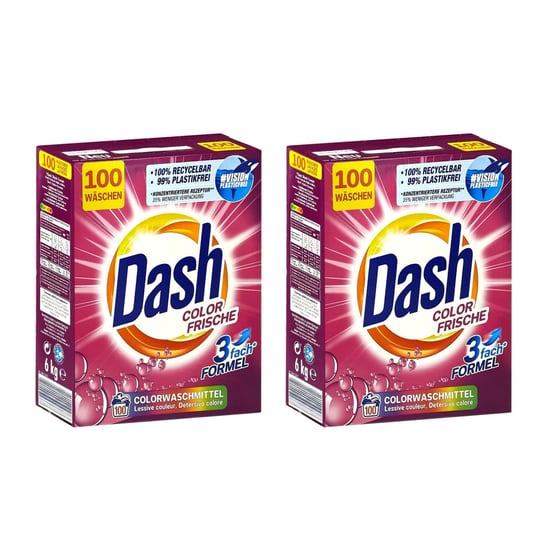 2x Proszek do prania DASH Color Frische 100 prań 6 kg DASH