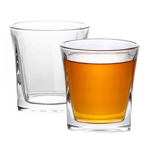 2x szklanki do whisky w CRYSTAL Przezroczysty „VINTAGE” - Old Fashioned Whisky Crystal Glass bezołowiowe w Sculpture Design Można myć w zmywarce, idealne do szkockiej, burbonowej, whisky i wielu inny Intirilife