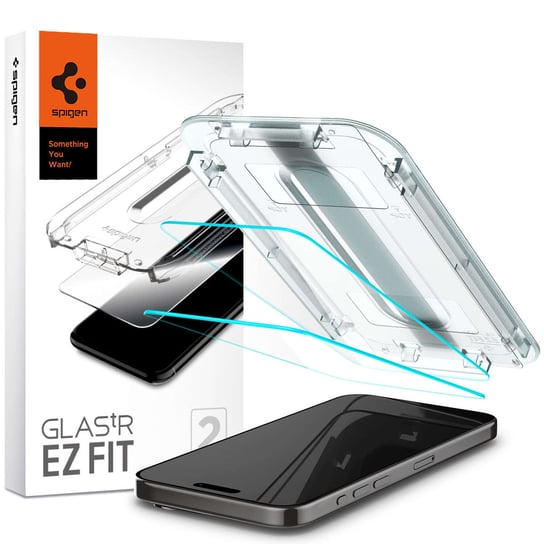 2x Szkło hartowane do iPhone 15 Pro Spigen Glas.TR "EZ FIT" Clear Spigen