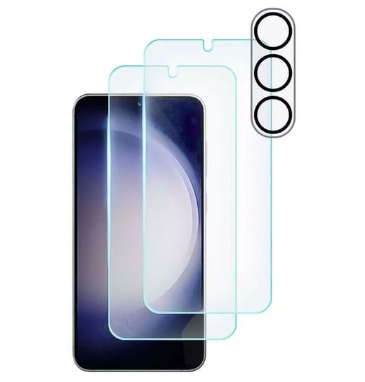 2x Szkło hartowane na ekran Supreme Set + szkło na obiektyw zestaw do Samsung Galaxy S23 Clear 4kom.pl