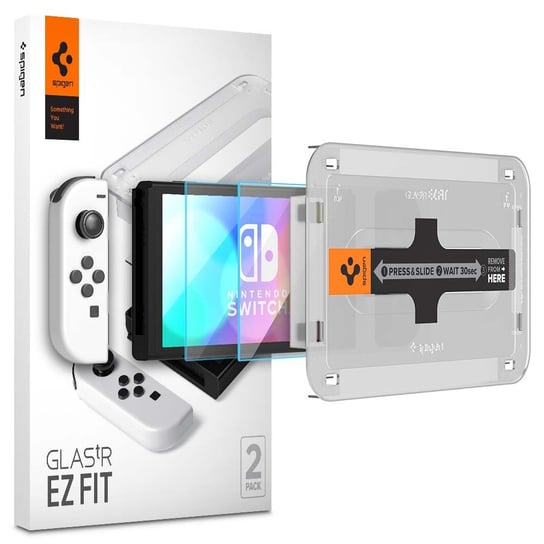 2x Szkło Hartowane Spigen Glas Ez Fit do Nintendo Switch Oled Braders