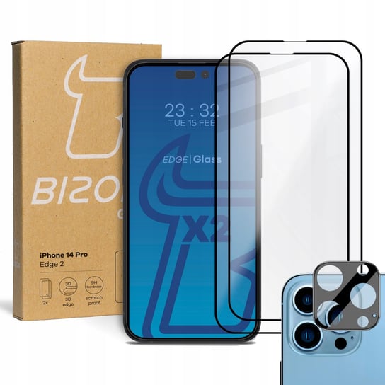 2X Szkło + Szybka Na Aparat Bizon Do Iphone 14 Pro Bizon