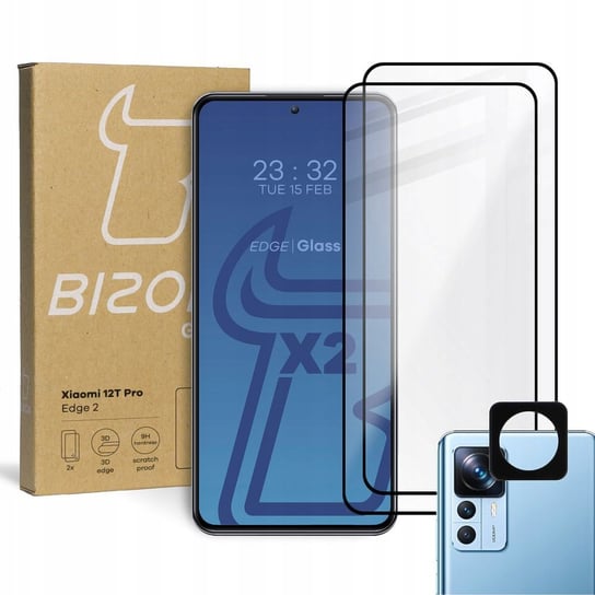 2X Szkło +Szybka Na Aparat Bizon Do Xiaomi 12T Pro Bizon