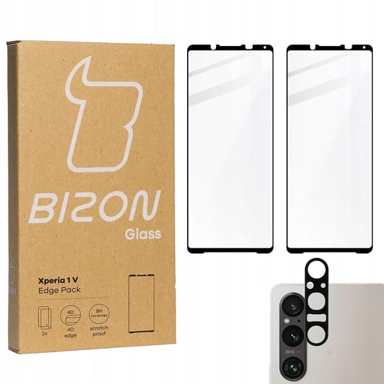 2x Szkło + szybka na aparat BIZON do Xperia 1 V Bizon