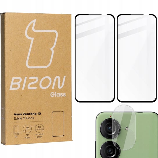 2x Szkło + szybka na aparat BIZON Edge 2 Pack do Asus Zenfone 10 Bizon