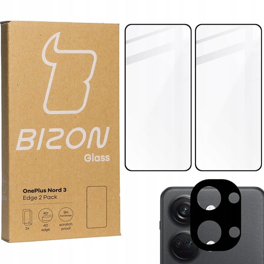 2x Szkło + szybka na aparat BIZON Edge 2 Pack do OnePlus Nord 3 Bizon