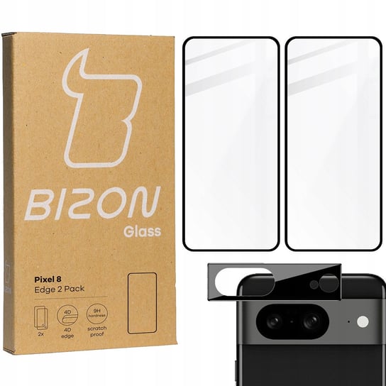2x Szkło + szybka na aparat BIZON Edge 2 Pack do Pixel 8 Bizon