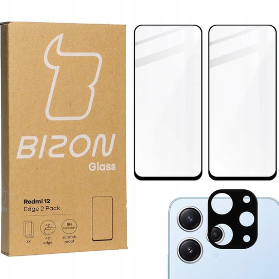 2X Szkło + Szybka Na Aparat Bizon Edge 2 Pack Do Xiaomi Redmi 12 Bizon