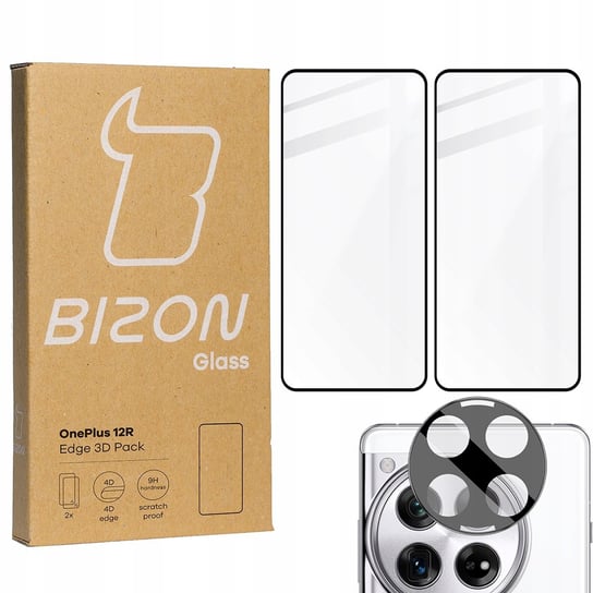 2x Szkło + szybka na aparat BIZON Edge 3D do OnePlus 12R Bizon