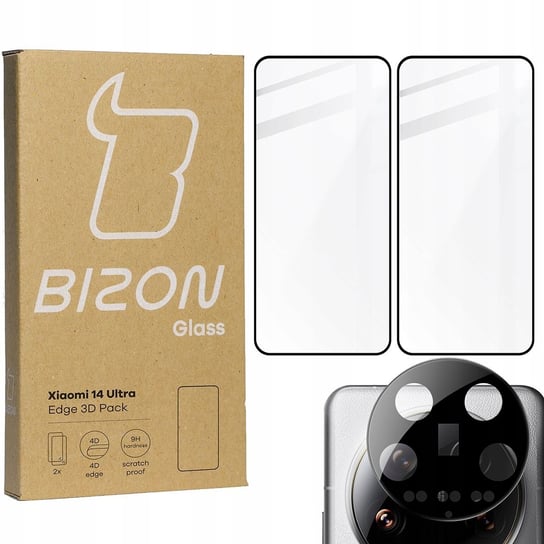 2x Szkło + szybka na aparat BIZON Edge 3D do Xiaomi 14 Ultra Bizon