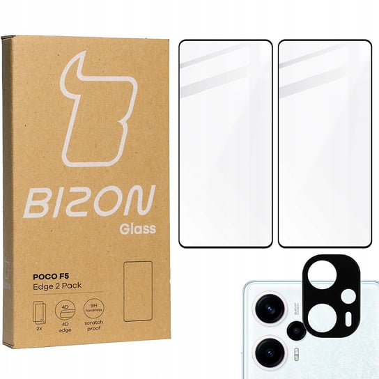 2x Szkło + szybka na aparat BIZON Edge Pack do Xiaomi Poco F5 Bizon