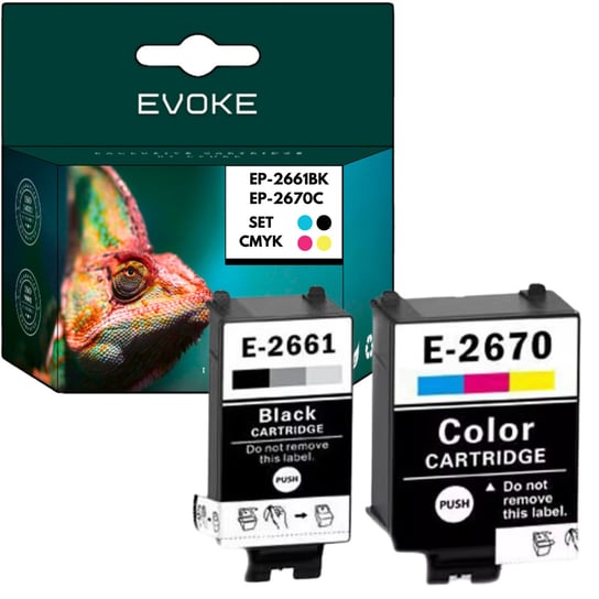 2x Tusz do drukarki Epson 2661 czarny + 2670 kolor XL Evoke