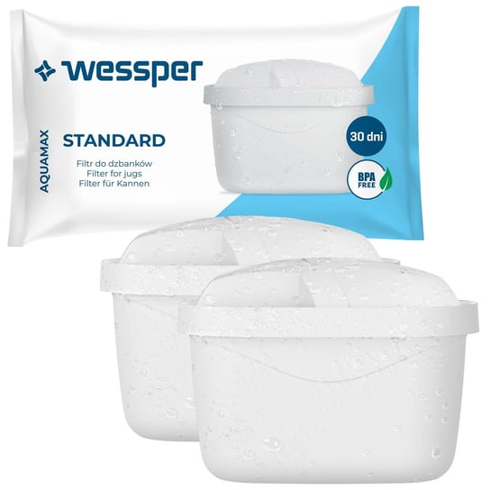 2X Wessper Aquamax Zamienny Filtr/Wkład Wody Do Dzbanków: Brita, Aquaphor, Wessper, Dafi (Zamiennik) Wessper