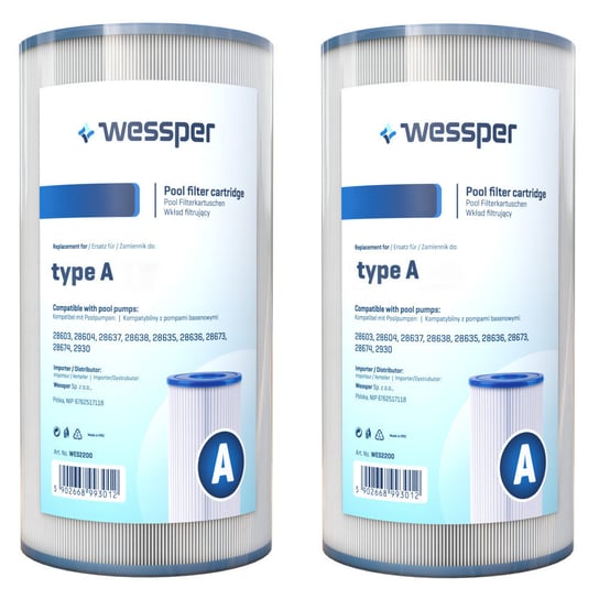 2X Wessper Filtr Do Pompy Basenowej Intex Typ A 29003 (Zamiennik) Wessper