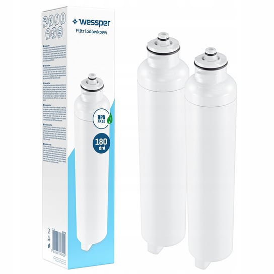 2x Wessper filtr wody do lodówki LG SBS zamiennik ADQ32617703 M7251242F-06 Wessper