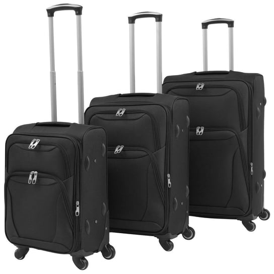 3-częściowy komplet walizek podróżnych, czarny vidaXL