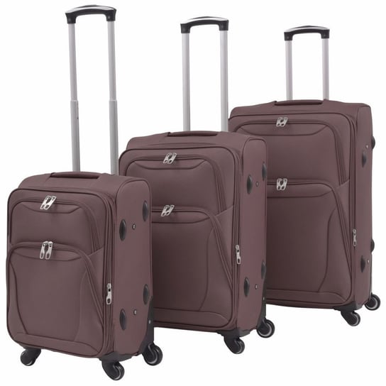 3-częściowy komplet walizek podróżnych, kawowy vidaXL