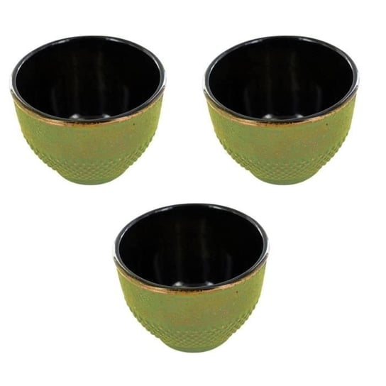 3 kubki żeliwne w kolorze zielonym i brązowym - 0,15 L Youdoit Youdoit