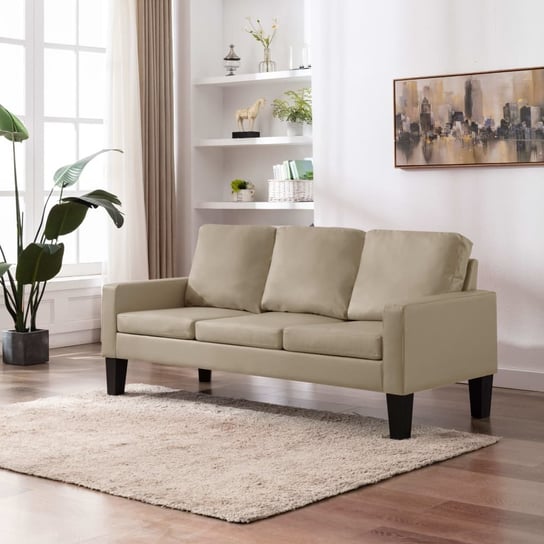 3-osobowa sofa, cappuccino, sztuczna skóra vidaXL