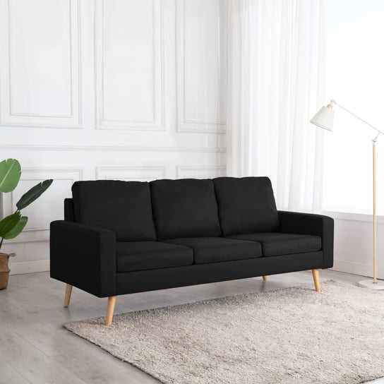 3-osobowa sofa, czarna, tapicerowana tkaniną vidaXL
