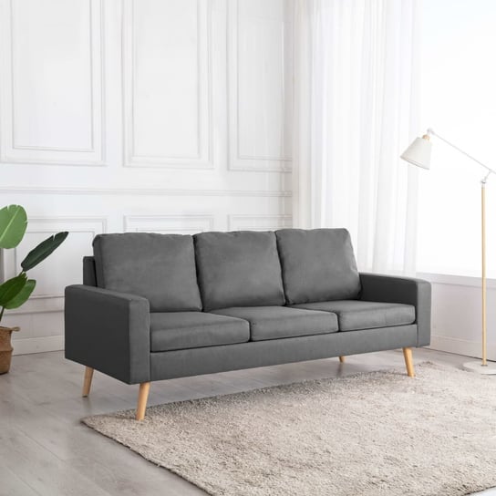 3-osobowa sofa, jasnoszara, tapicerowana tkaniną vidaXL