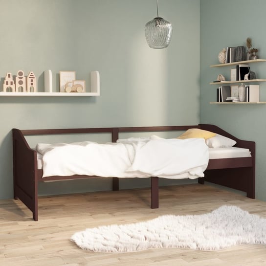 3-osobowa sofa/Łóżko, ciemnobrązowa, drewno sosnowe, VidaXL, 90x200 cm vidaXL